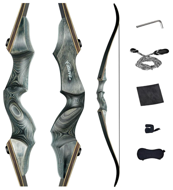 Black Hunter 60″ Take Down Recurve Bow – RH & LH