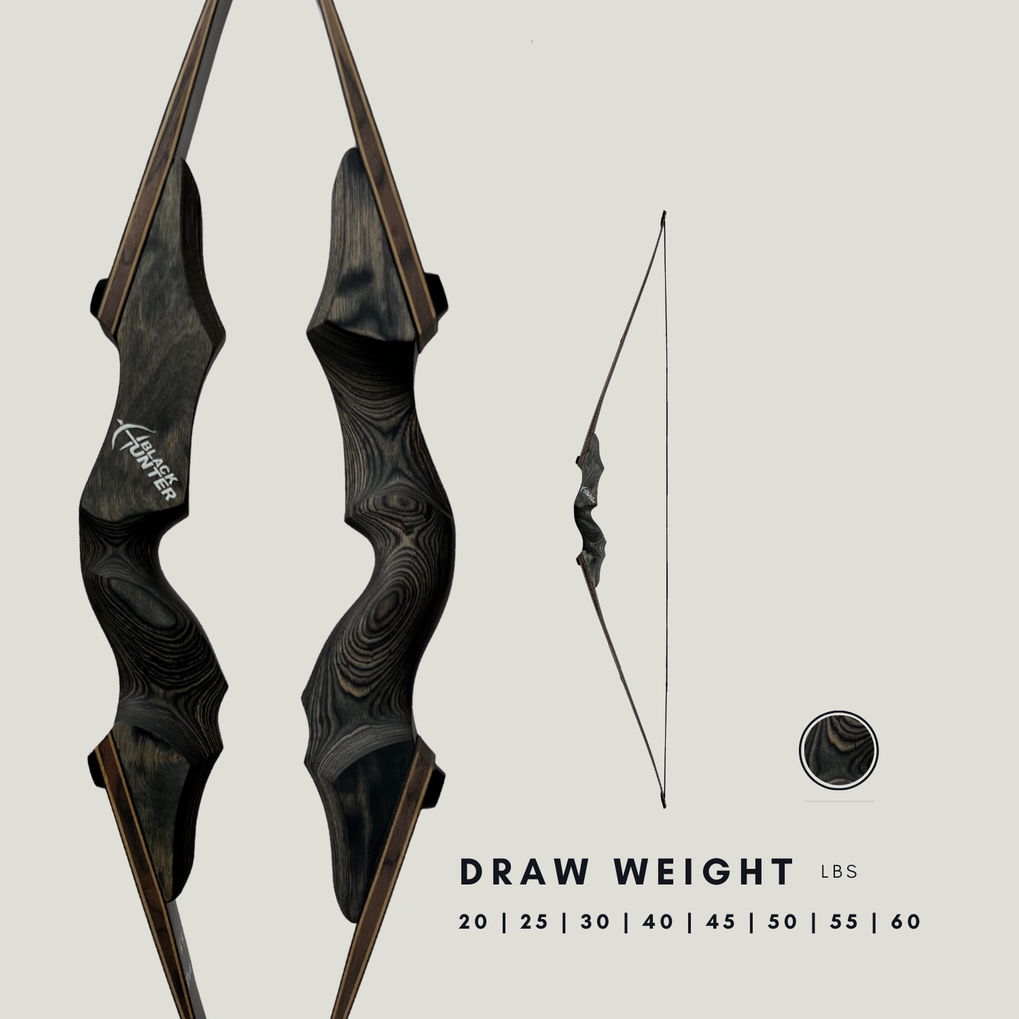 Black Hunter 60" Taken Down Bow Longbow Limbs