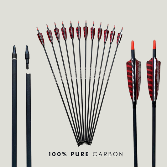 Black Hunter Traditional Carbon Feather Arrows